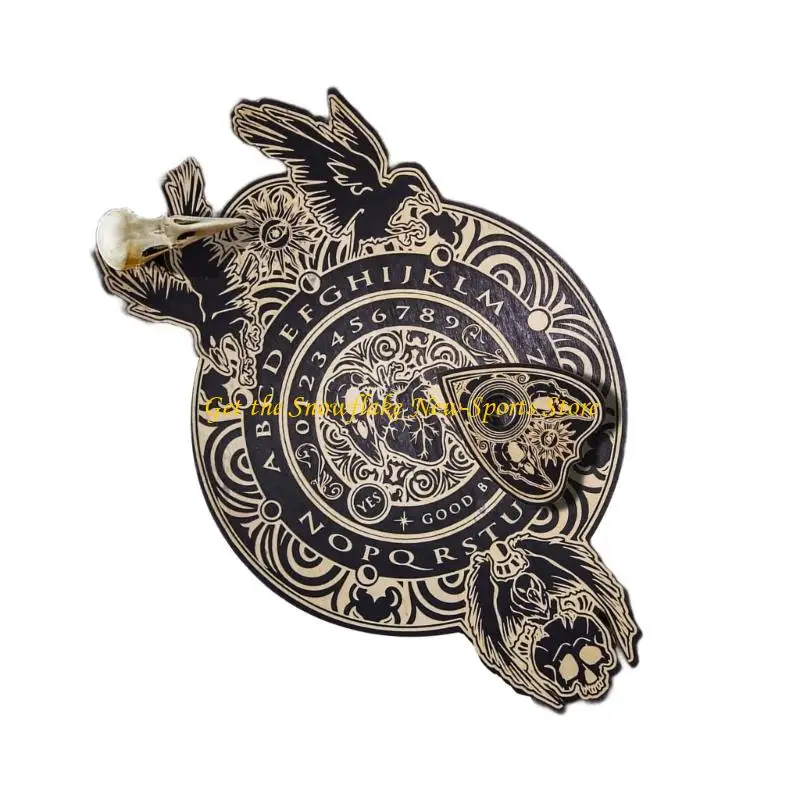 E56D Skull Divination Board Spirit Talking Board Game Metaphysical Message Telling Tool Mystical Game Enduring