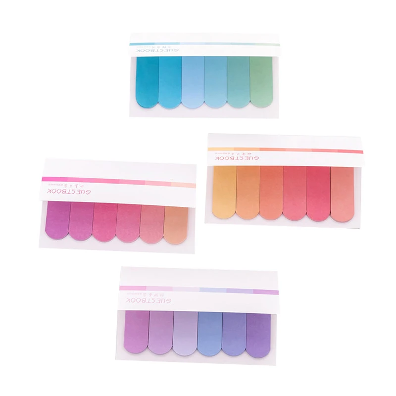 120 Sheets Index Stickers 6-color Gradient Office Learning Memo Note N Times Sticky Notes Memo Pad Cute Stationery Decoration