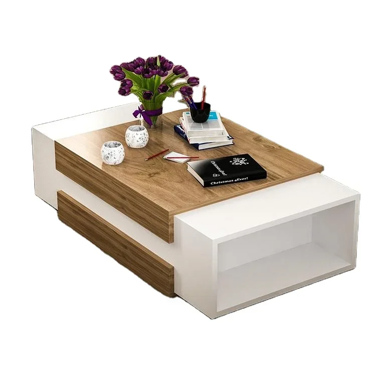 

2 niches Natural and White Coffee table