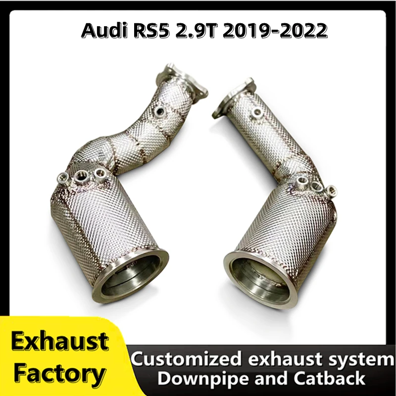 For Audi RS5 RS4 2.9T 2019-2022 stainless steel high flow performance head section exhaust syste catalytic converter downpipe