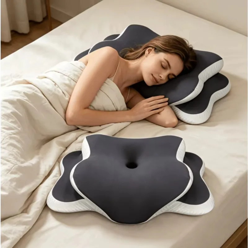 Butterfly Memory Foam Pillow Contour Neck Support Slow Rebound Side Sleeper Breathable Cervical Pillow
