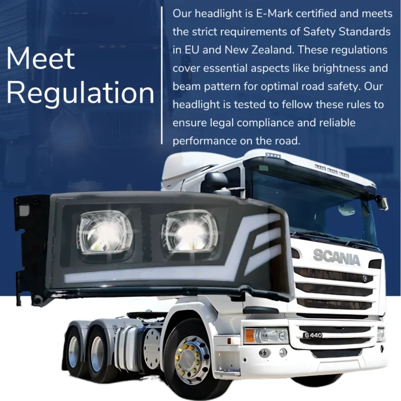 1 Pcs 24V Full LED Lorry Headlight For SCANIA G440 G400 G450 P410 R420 heavy Truck Modified LED 1446588 1474658