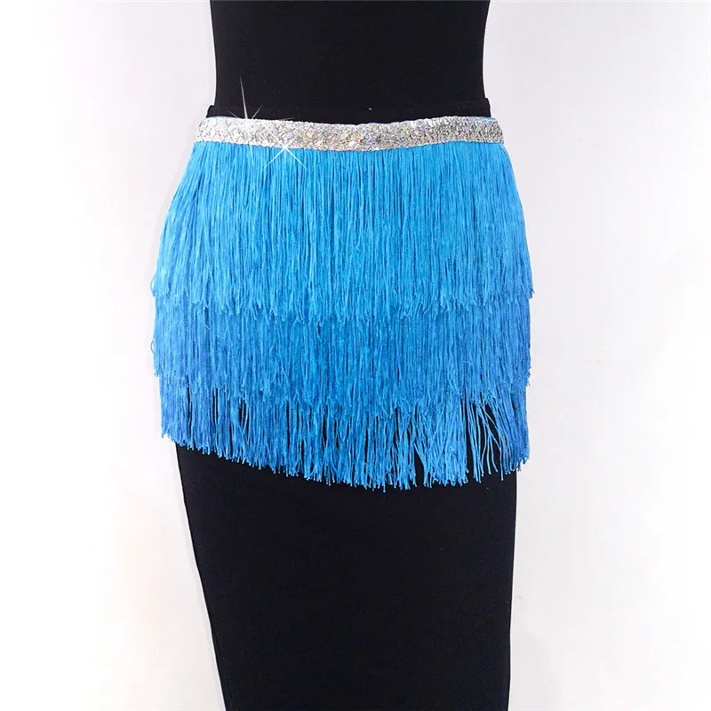 Saia Tutu Sequin Tassel para Mulheres, Franja Rave, Dança do Ventre, Cachecol Quadril, Saia Envoltório, Roupas Mini Clube, Show de Palco, Sexy