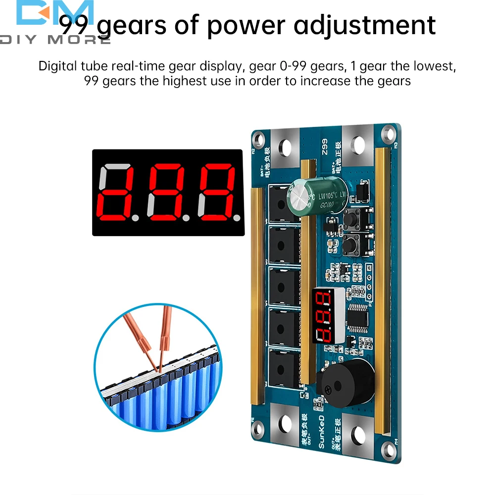 ミニデジタルディスプレイ18650リチウム電池、スポット溶接機、ニッケルシート溶接用キット