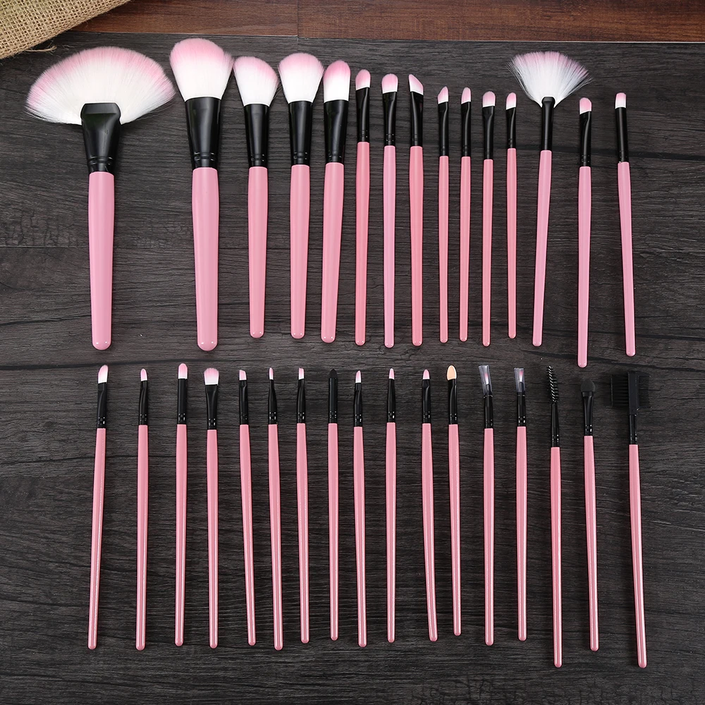 32Pcs Makeup Brushes Pink Set Professional Soft Fluffy Foundation Eyeshadow Eyebrow Eyeliner Blending Makeup Brush Beauty Tools