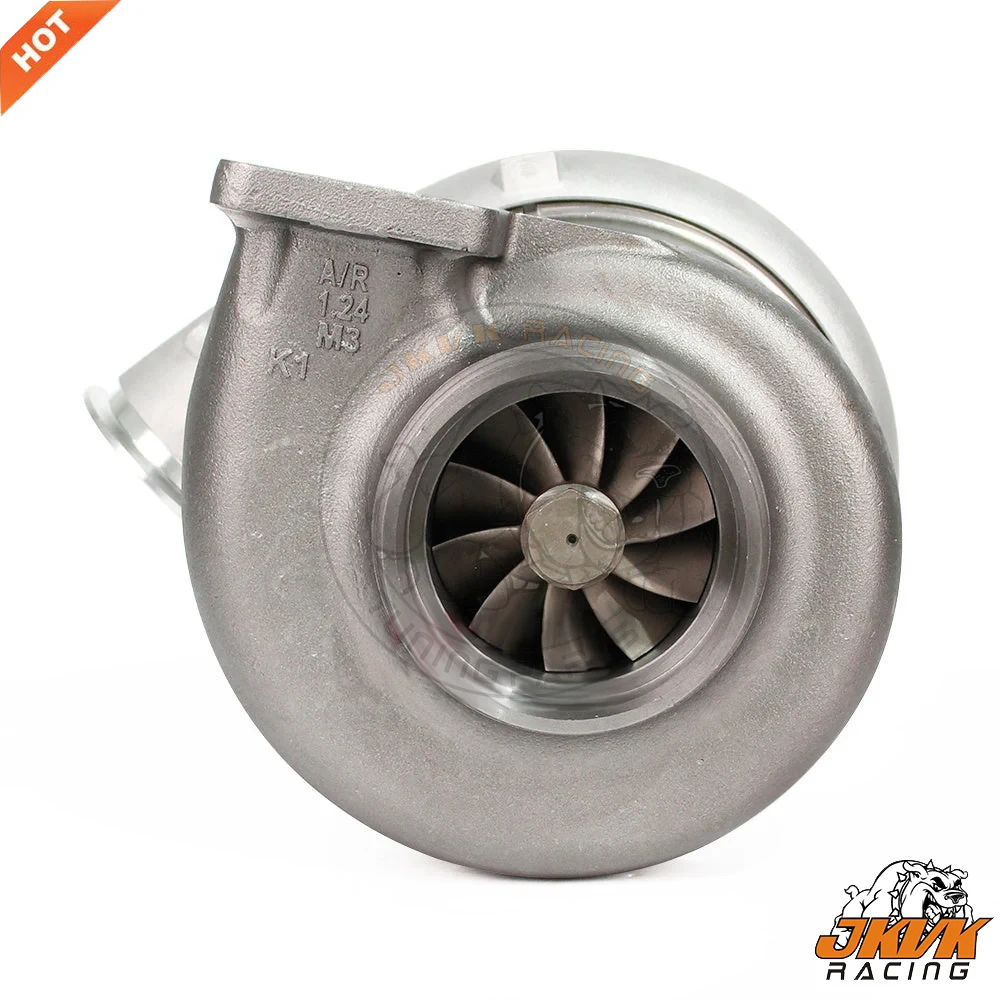 JKVK Racing GTX5544R Dual Ceramic Ball Bearing 102mm Turbocharger 1.22/1.41 D-Vband T6 Divided 1.24 Vband Up To 2700HP