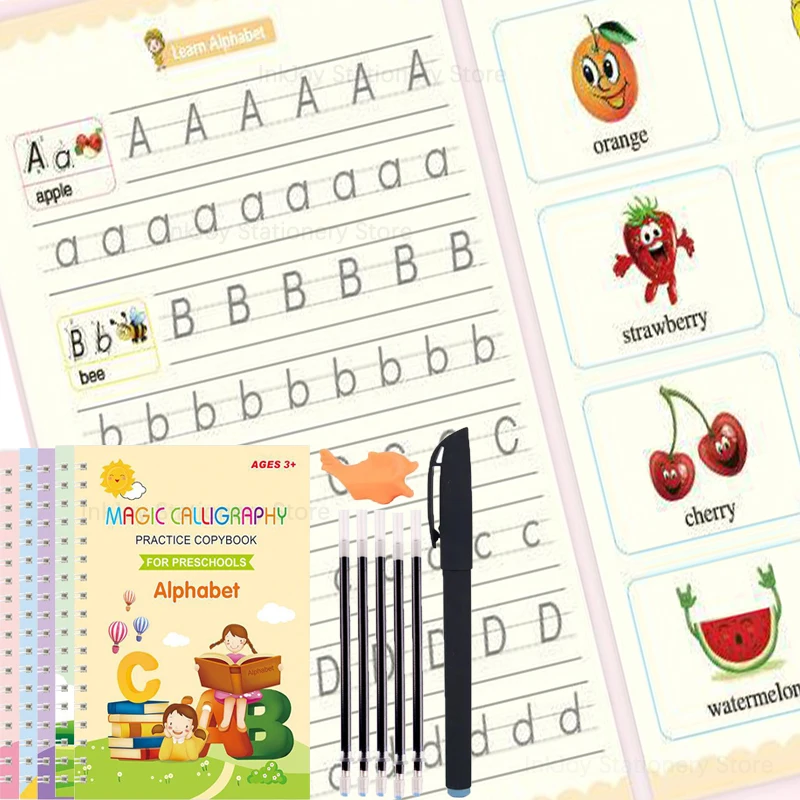 

Magic Writing Book in Calligraphy Notebook Montessori Kids Reusable Educational Practice/math/english Book For kids Toys