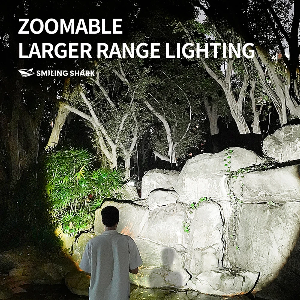 Lampe de poche Smilingshark SD-1003-WY, lampe de poche Super lumineuse et à luminosité réglable, lampe de poche Rechargeable pour urgence, Campi