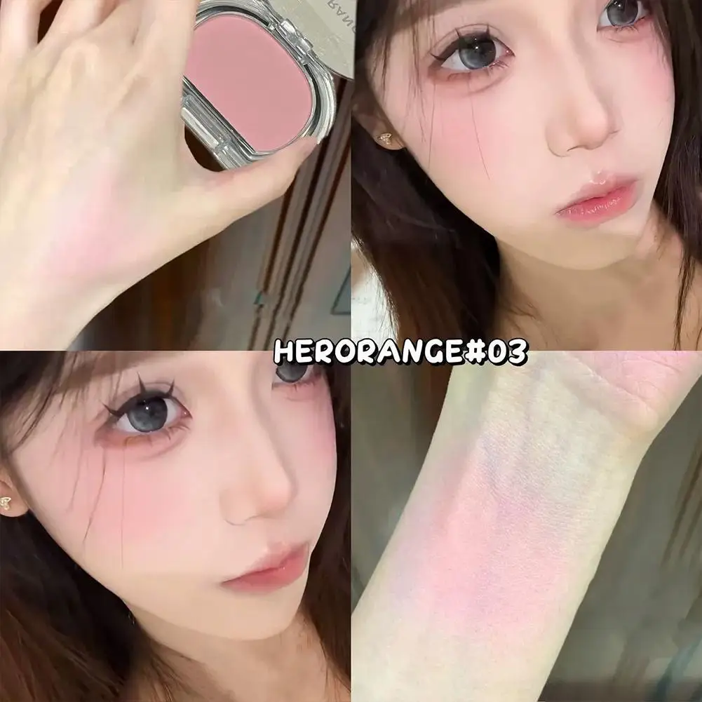 

1pcs Single Color Blush Silky Texture High Color Rendering No Powder Feeling Low Saturation Long-lasting Natural Matte Blush