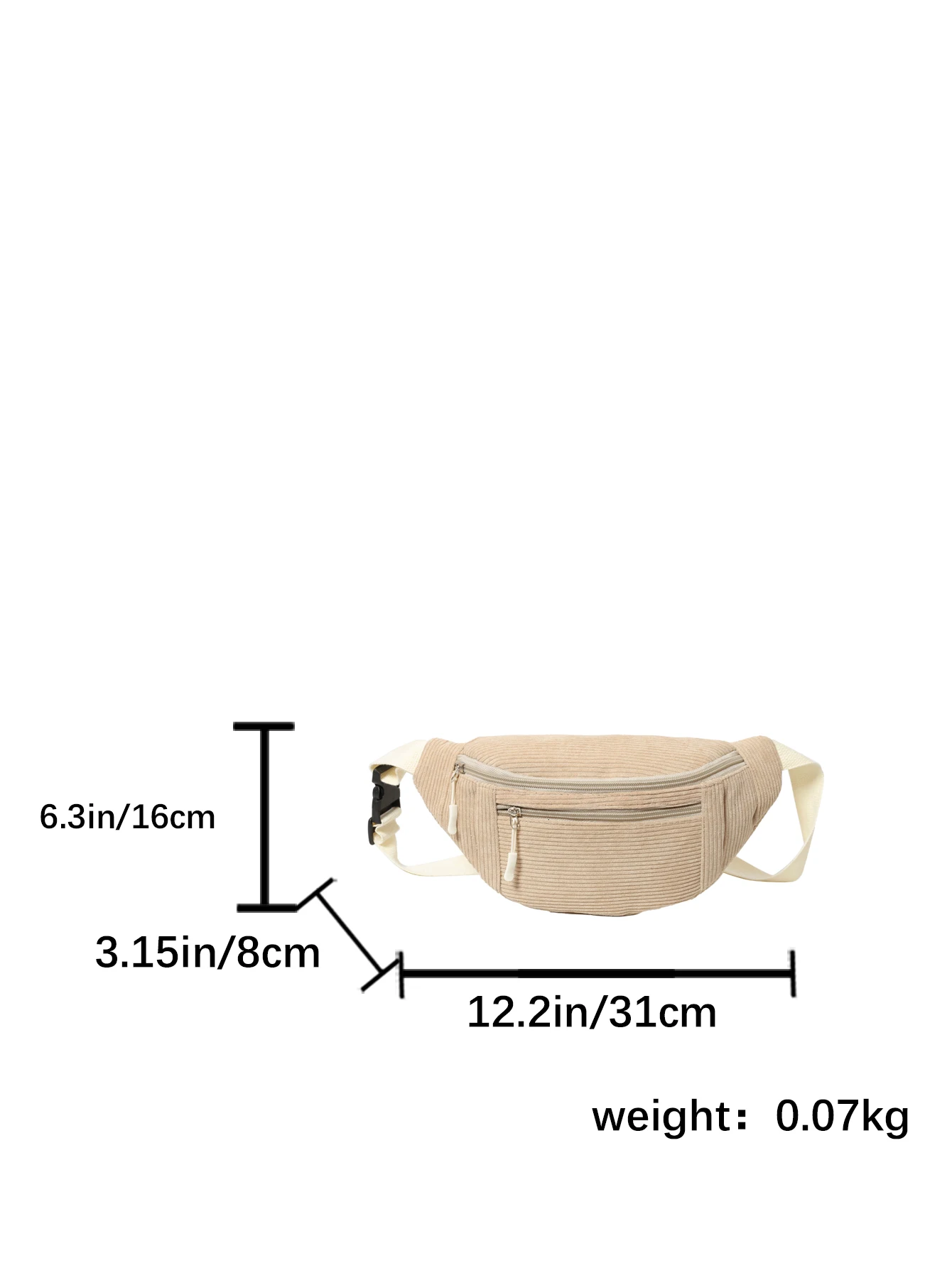 Frauen Taille Tasche Cord Student Schulter Handtasche Crossbody Brust Brust Tasche Fanny Pack Mode Telefon Weibliche Bum Gürtel Geldbörse – Detail 10