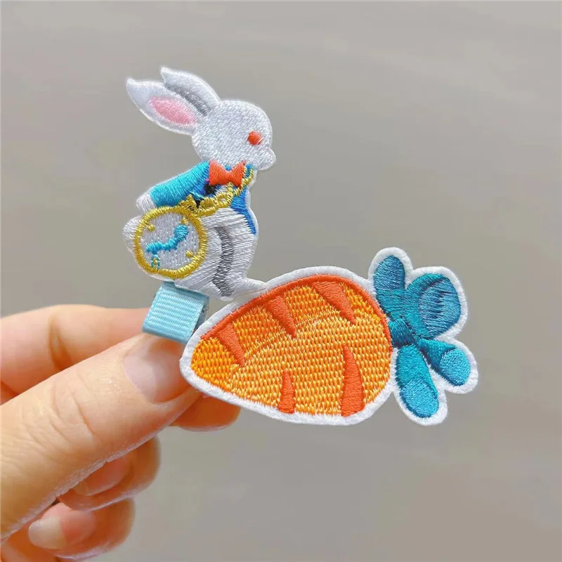 

25 Pcs/Lot, 2025 New Bunny Carrot Easter Egg Hair Clips For Baby Girls Lovely Hair Accessories