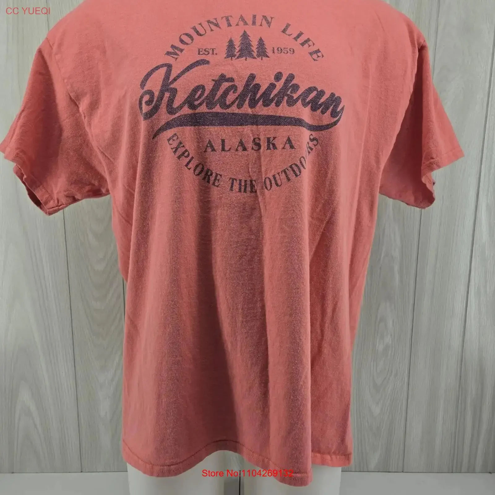 Alaska Outpost Ketchikan Coral T shirt Size Adult XL long or short sleeves vintage Washed fashion Breathable Casual Soft