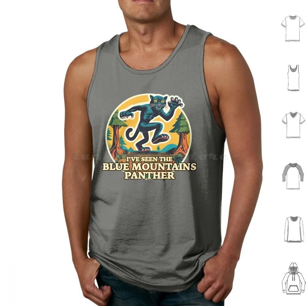 

Blue Mountains Panther Tank Tops Print Cotton Nrlpanthers Penrithpride Bluemountainpanther Bigfoot Cryptid Bluemountains
