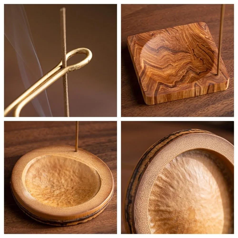 Incense Tray Upside Down Incense Burner Desktop Decor Anti-Ash Design Incense Stick Holder Indoor Wooden
