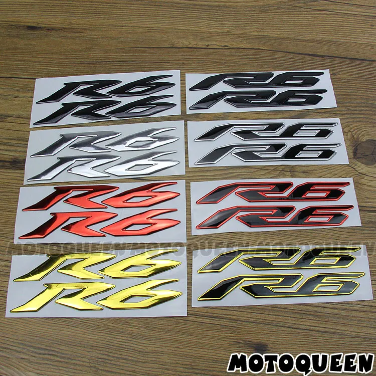 For YZF R6 YZF6000 Stickers Motorcycle 3D Chrome Reflective Decals Tank Pad Shell Body Wind  Fairing Pvc