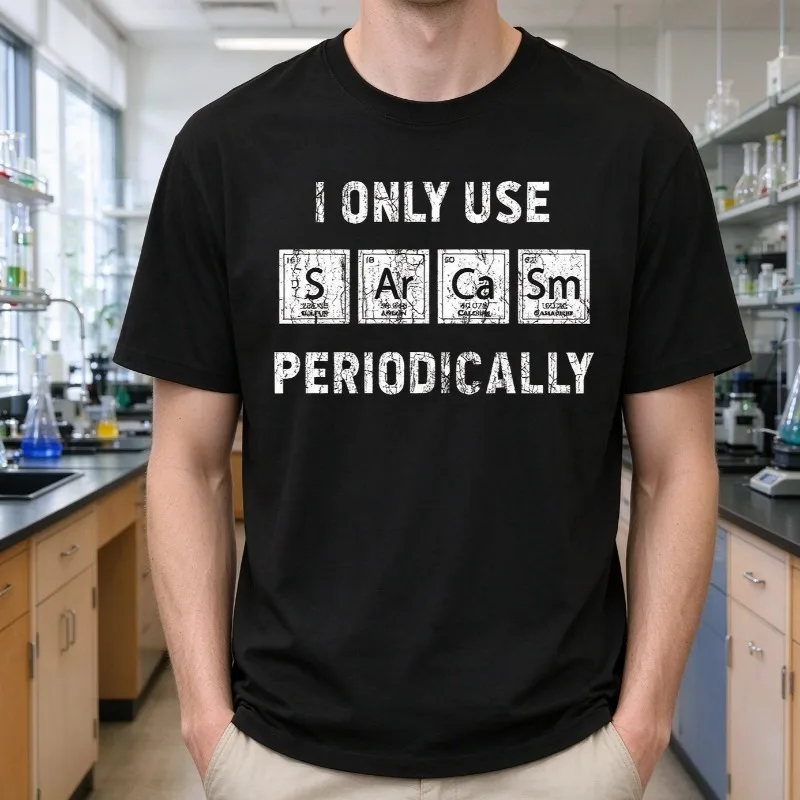 I Only Use Ar Ca Sm Periodically T-Shirt Men Modal Short Sleeve Funny Science Element Graphic Casual Streetwear Tee
