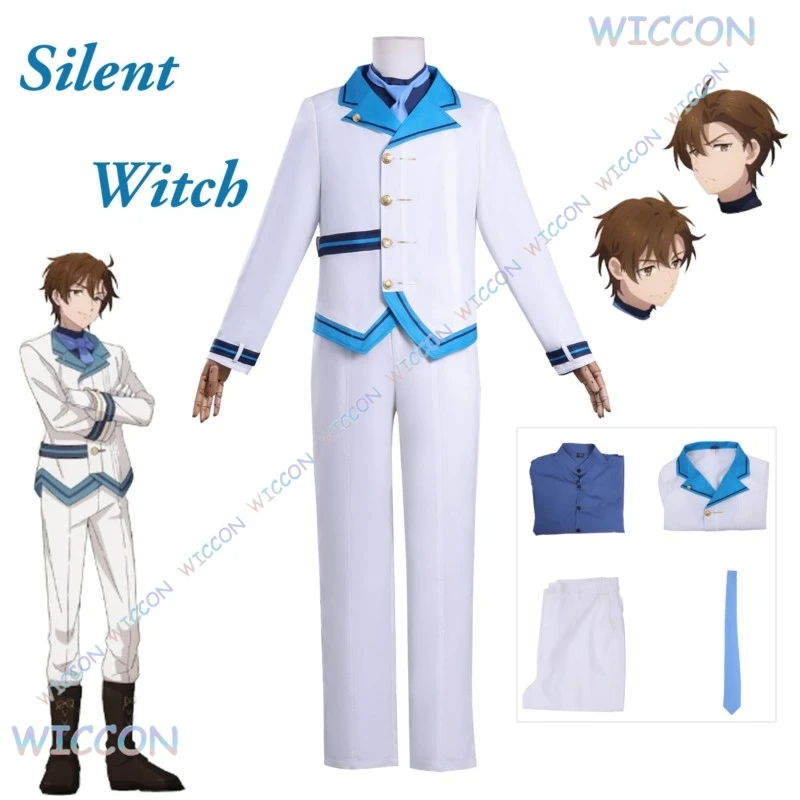 

Eliot Howard Cosplay Costume New Anime Silent Witch Cosplay White Blue Uniform Adult Man Halloween Party Roleplay Clothes