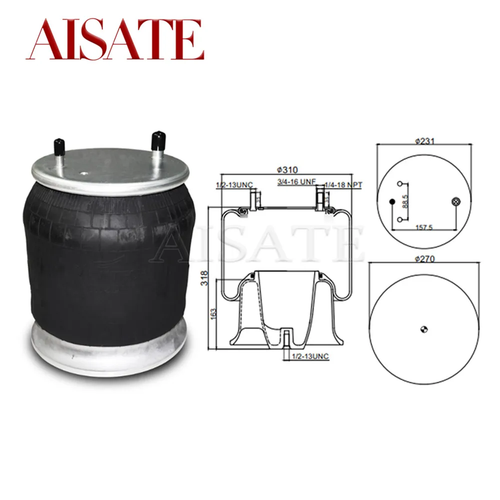 Air Spring Assembly For Firestone Contitech Goodyear Freightliner W01-358-9781 1T15ZR-6