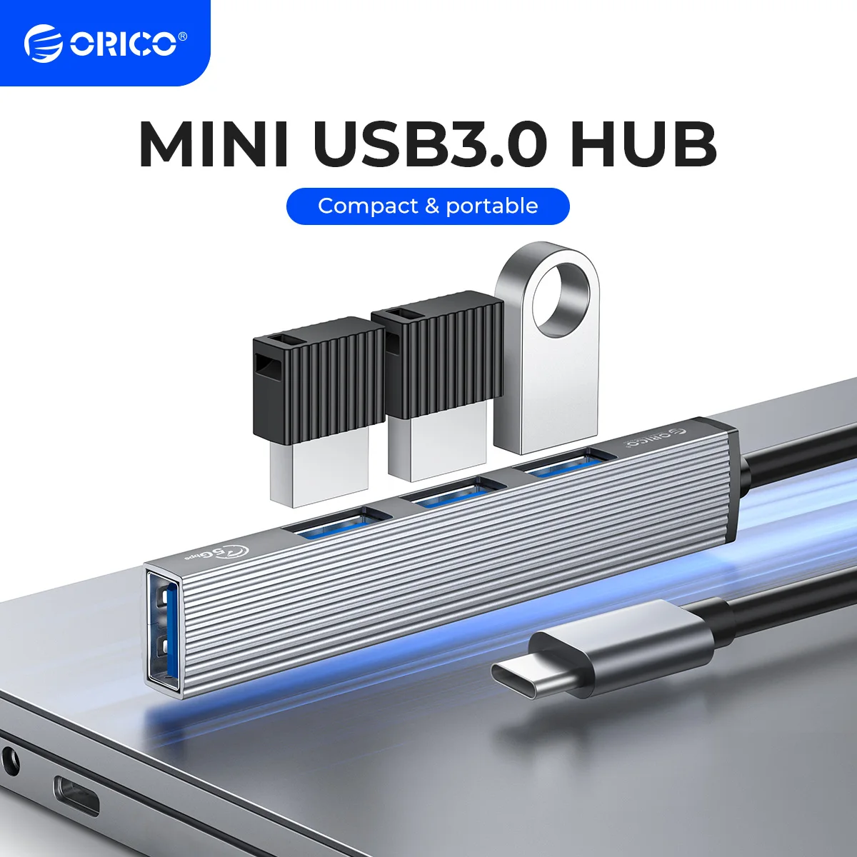 ORICO USB 3.0 2.0 Type C HUB 4 Port Aluminum Multi Splitter OTG Adapter Portable Dock For Macbook Pro PC Computer Accessories