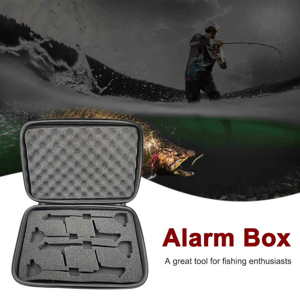 

Чехол для хранения сигнализации поклевки, пенопластовая накладка из ЭВА, ящик для инструментов для сигнализации с застежкой-молнией, снасти для ловли карпа, 13x8,7x2 дюйма для любителей рыбалки