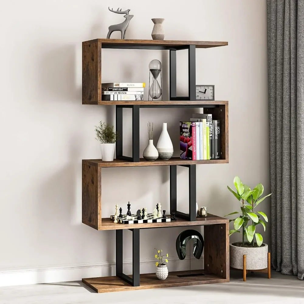 book shelves,5-Tier,S-Shaped Z-Shelf Bookshelves and Bookcase,for Home or Office,books shelf