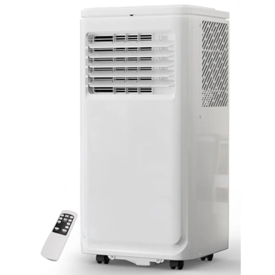 

Portable AC Unit for bedroom use, 1000 BTU, white plastic unit with 24H timer, dehumidifier and auto-evaporation system, cools