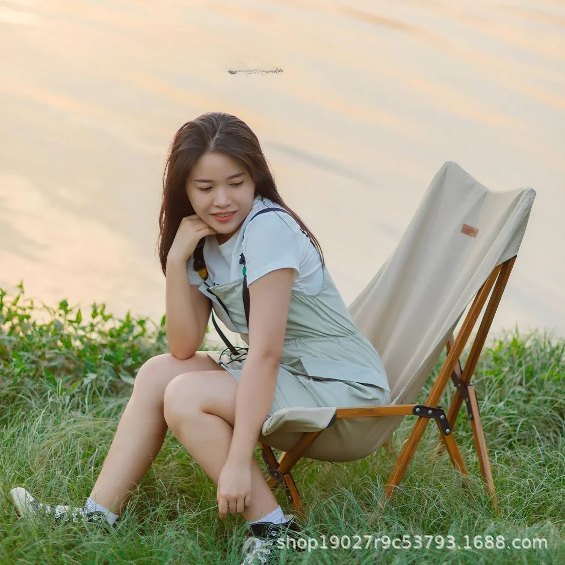 

Outdoor Butterfly Chair Aluminum Alloy Thickened Folding Chair CampingChair Picnic Leisure Moon Chair FishingChair