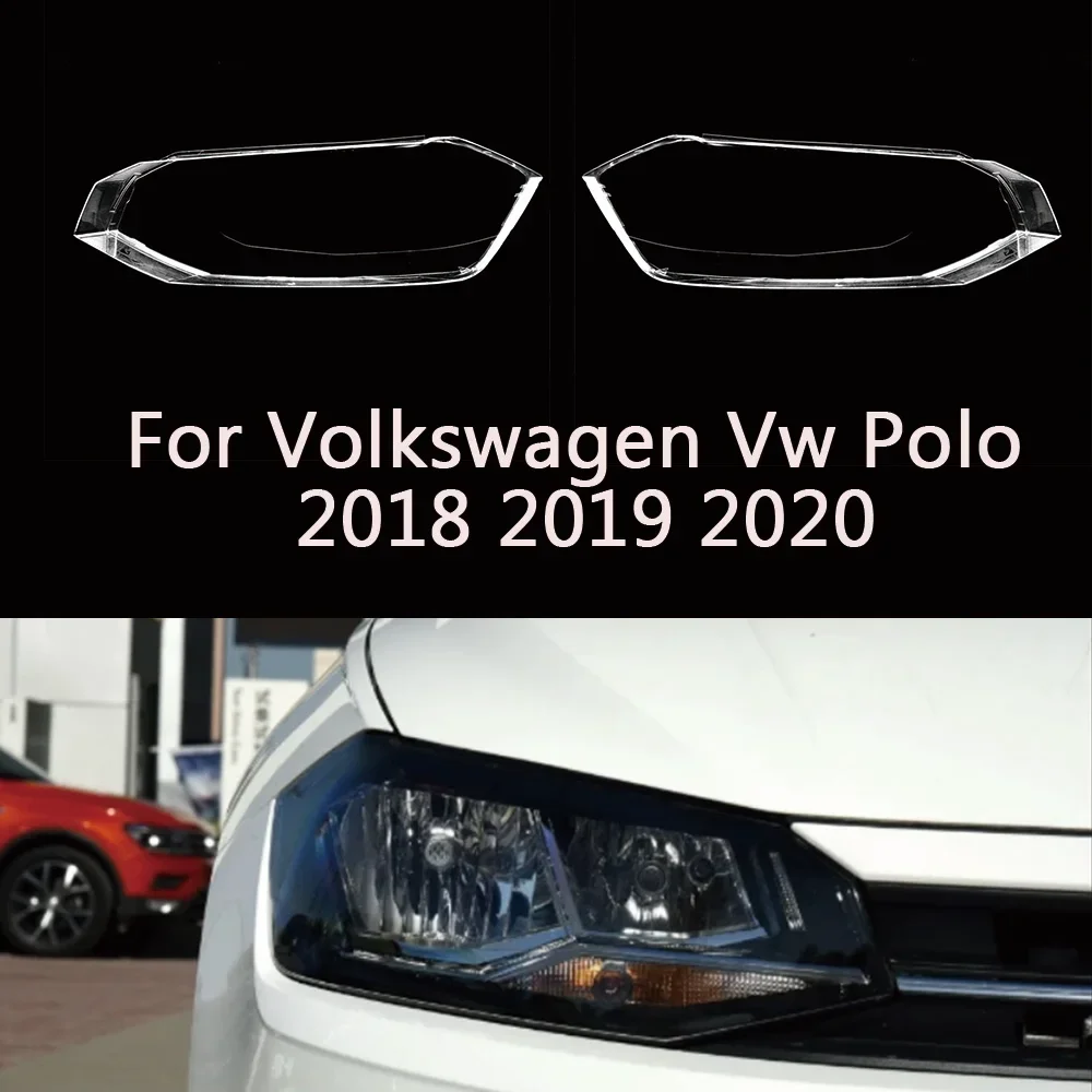 

HTTCY For Volkswagen Vw Polo 2018 2019 2020 Car Front Headlight Cover Lamp Headlamp Glass Shell Mask Lampshade Lens
