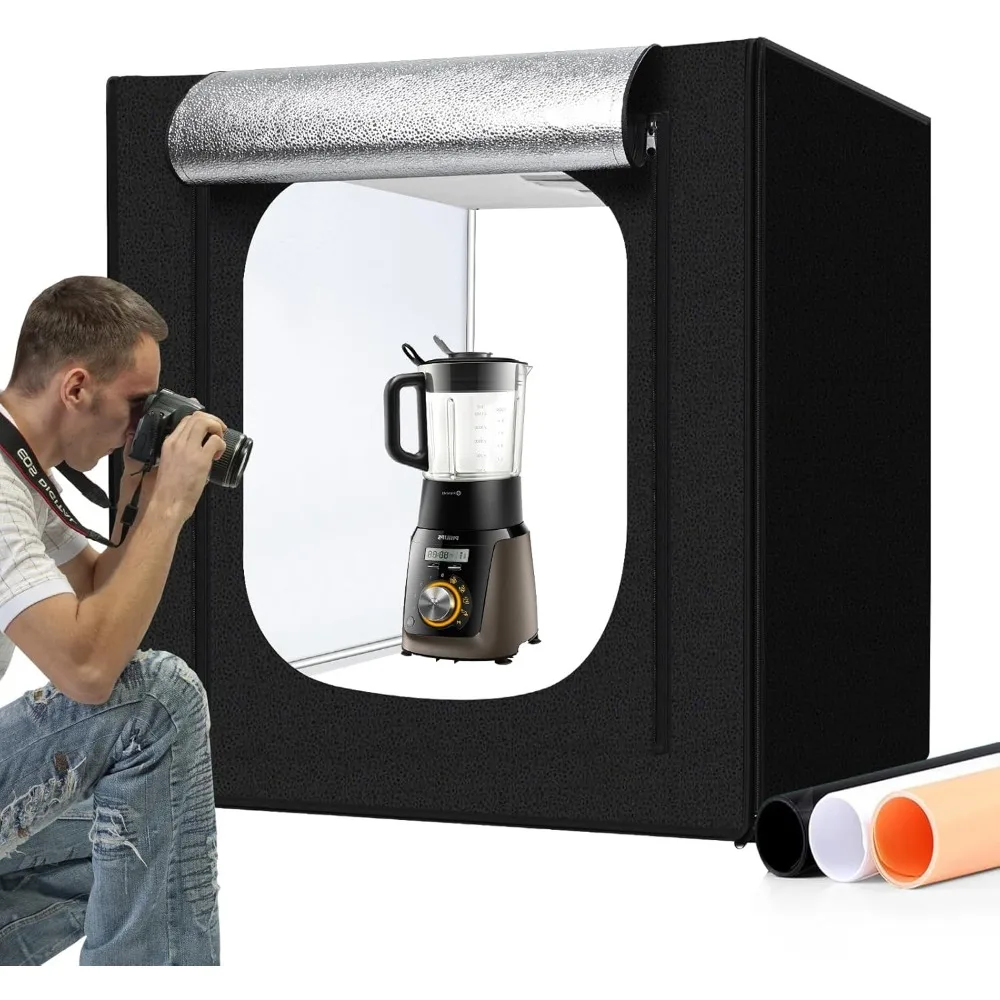 

32-дюймовый квадратный светодиодный лайтбокс для фотографии с регулируемой яркостью и мягким освещением