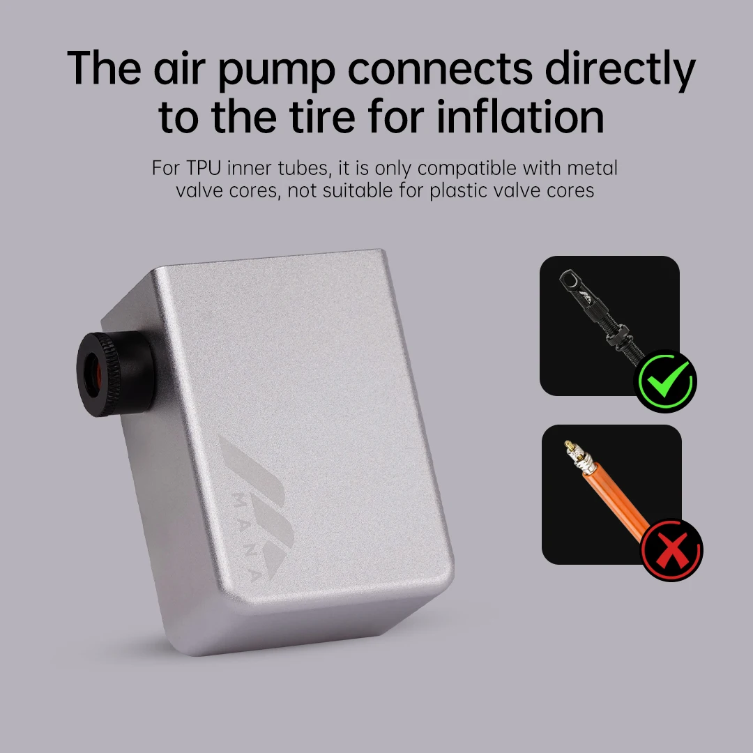 MANA Mini electric pump 100Psi volume inflatable silent no heat portable style