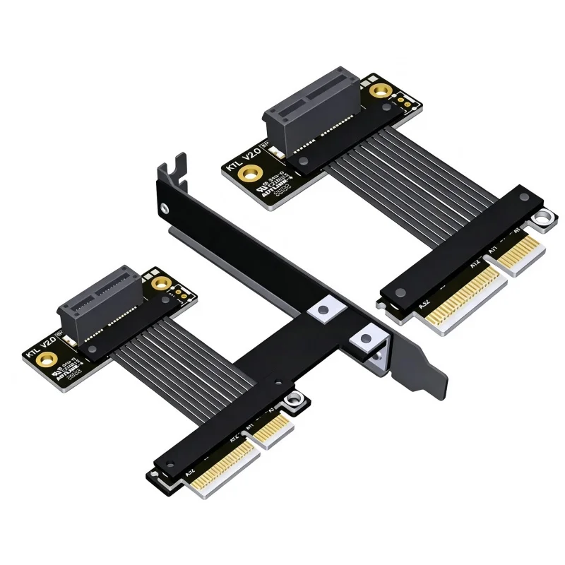 PCIe 5.0 x4 to x1 Extension Riser Cable Stable 32Gbps 90/180/270 Degree For PCI-E Network Capture USB SSD Expansion Card Adapter