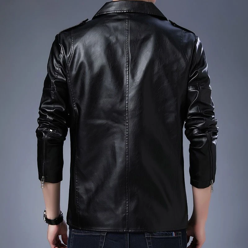 Leather Slim Fit Man Suits and Blazers Motorcycle Thin Coats High Quality New in Luxury Jacket for Men Designer Fashion 2024