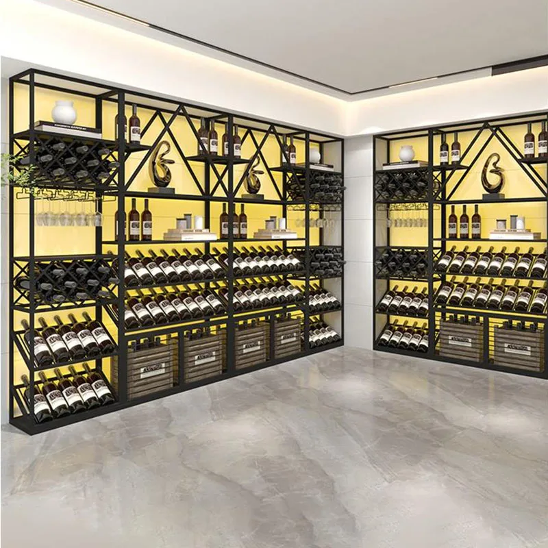 Traditional Living Room Wine Rack Display Wall Mounted Commercial Modern Wine Cabinets Cellar Unique Stockage Vin Home Furniture