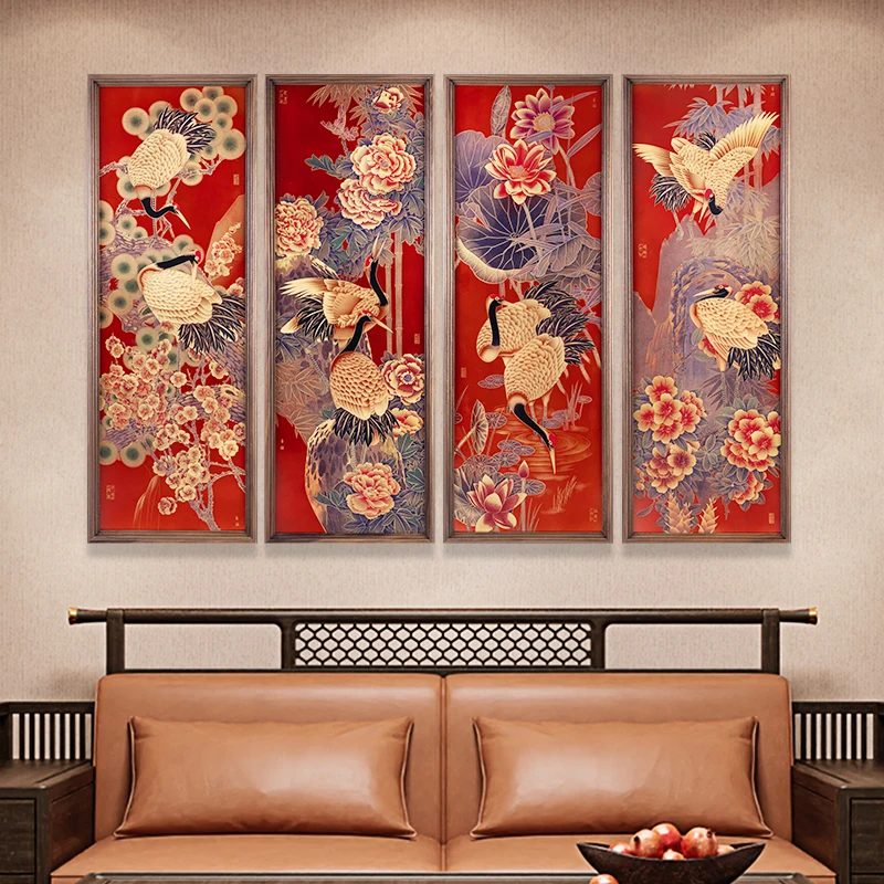 Decorative Paintings Copper Picture Walnut Wood Framework  Aesthetic Decoration Home Decor Chinese Style Decorative Art Advocate