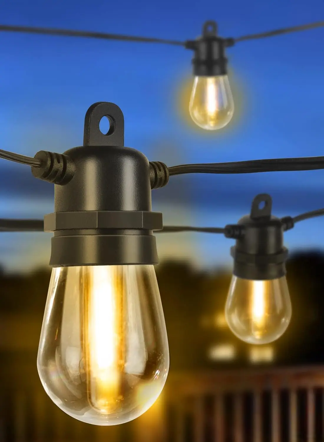 

Уличная светодиодная гирлянда 54 фута, ударопрочная и водонепроницаемая (IP65), сертифицирована UL для патио, двора, беседки