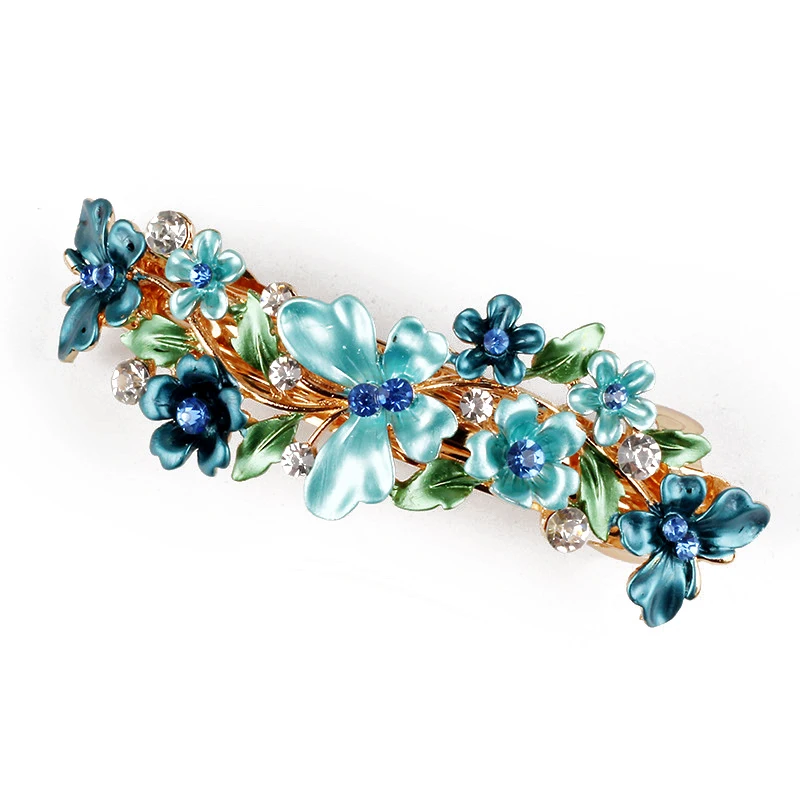 fashion cute hair accessories butterfly hair clip crystal rhinestone flower barrette for girls women