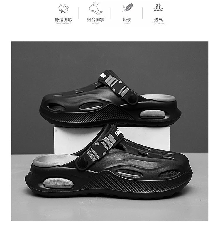 Herren Sommer Outdoor Rutschfeste Clogs mit Weichem Tragegefühl, Paar-Outdoor-Sport-Strandsandalen mit Geschlossener Zehenpartie – Detail 4