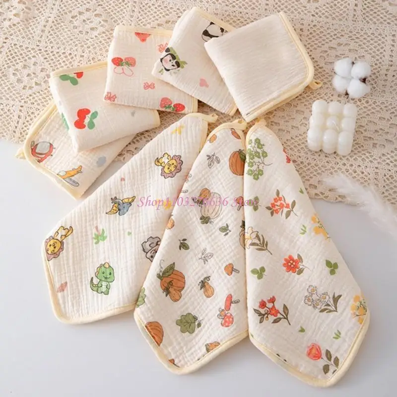 

R6FD Cotton Washcloth Baby Square Face Towel for Delicate Skin Absorbent for Newborns