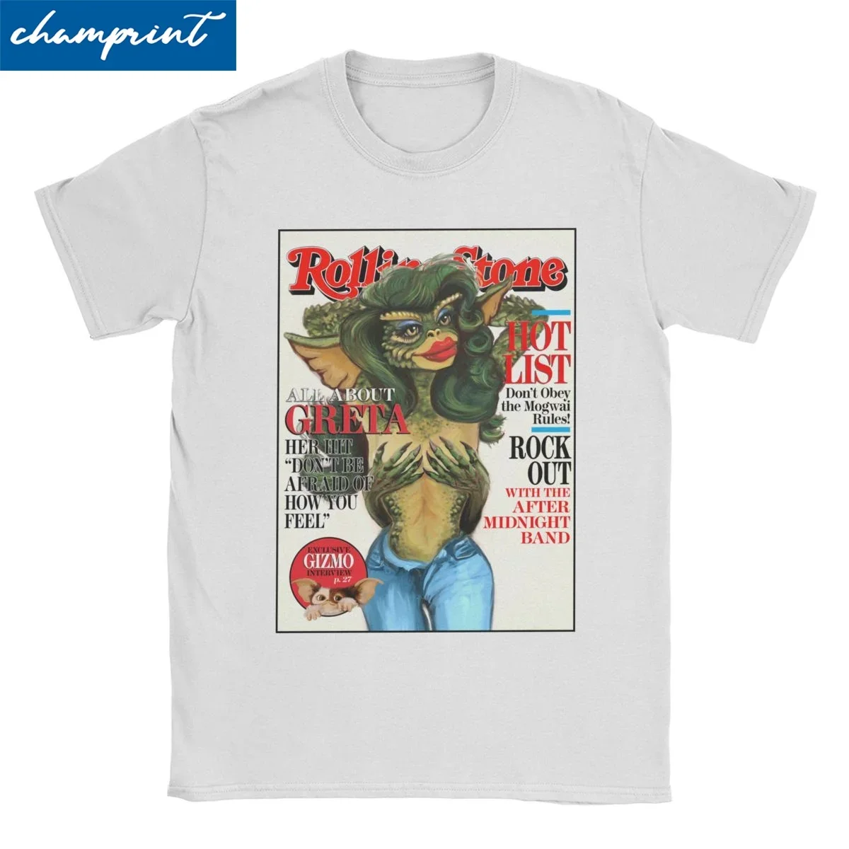 

Футболка Greta Gremlin для мужчин и женщин, футболки Gremlins Gizmo с коротким рукавом и круглым вырезом, футболки из 100% хлопка, топы 4XL 5XL