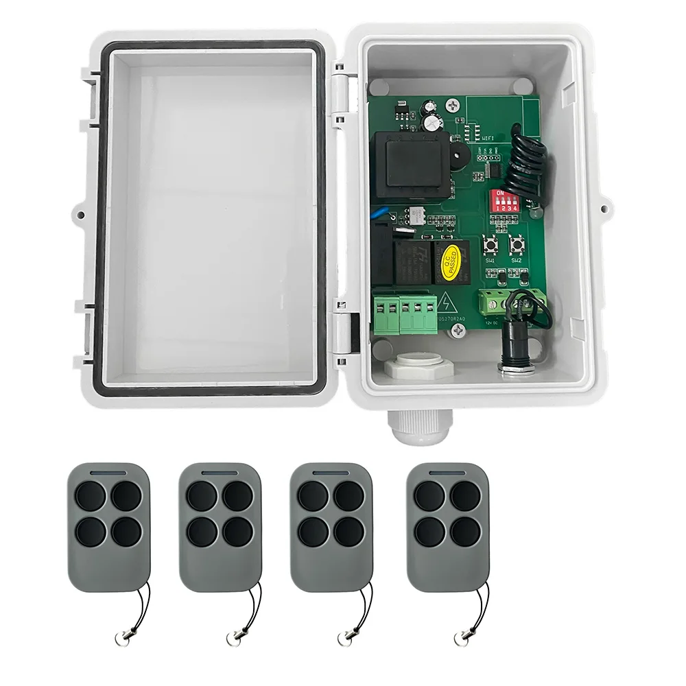 

2CH 220V Auto Garage Door Tubular Motor Receiver Controller,Supports 433MHz Rolling Code Remotes for Rolling Shutter