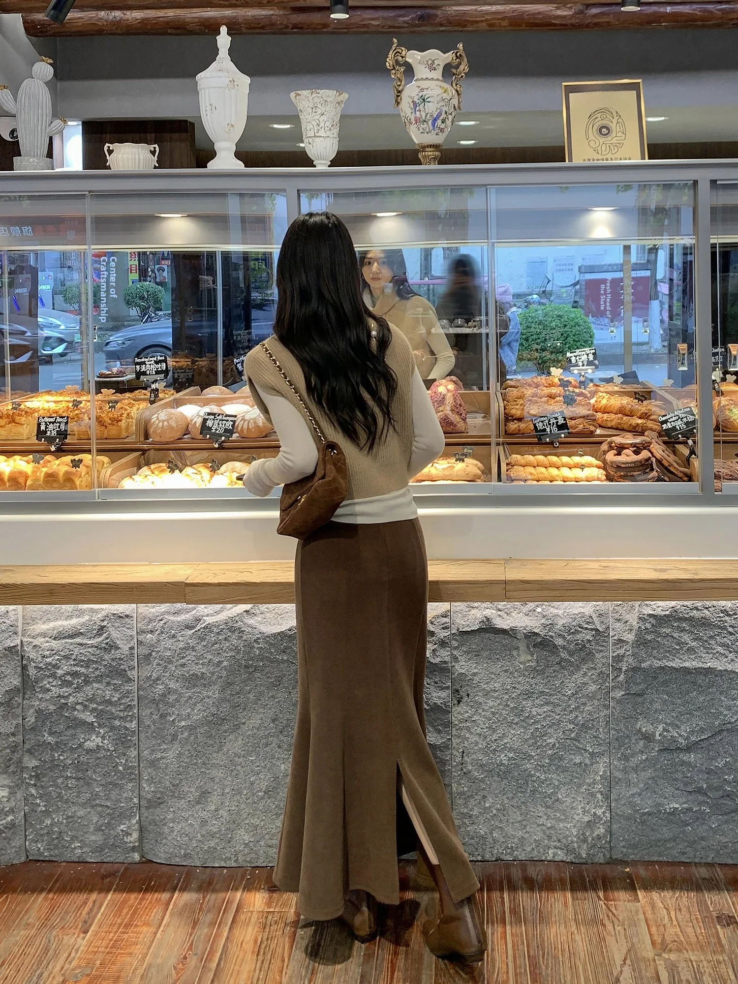 

Вязаная юбка-рыбка Ele с высокой талией, женская длинная юбка из вельвета, юбка-миди А-силуэта MULVAN из полиэфирного волокна