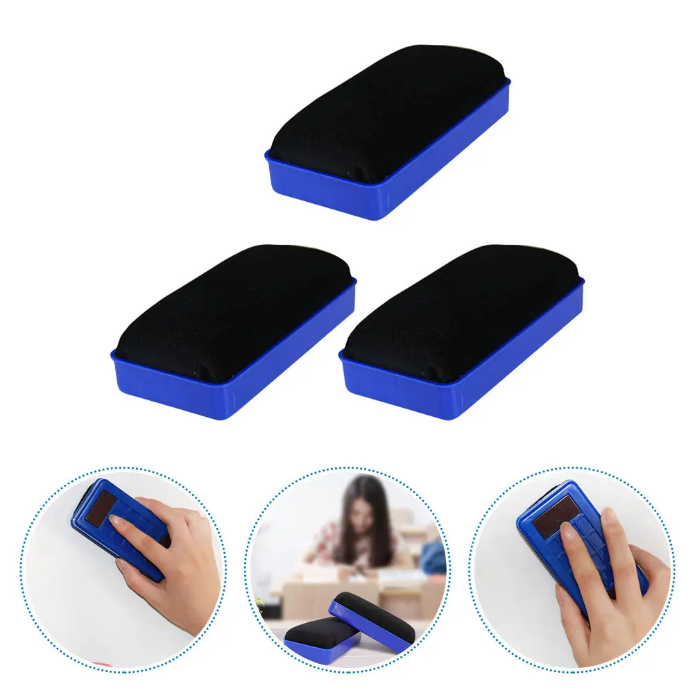 

3Pcs Lightweight Magnetic Erasers Versatile Chalk Cleaner Tool for Whiteboards Blackboards Blue Whiteboard Eraser
