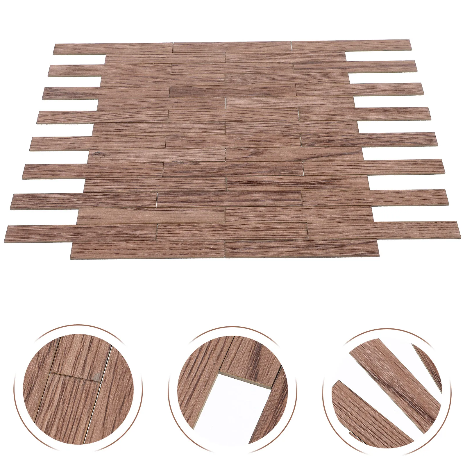 

40Pcs Mini Wood Flooring Handmade PVC Miniature Floorboards Mini House Accessories Retro Color for Tiny Room Decor