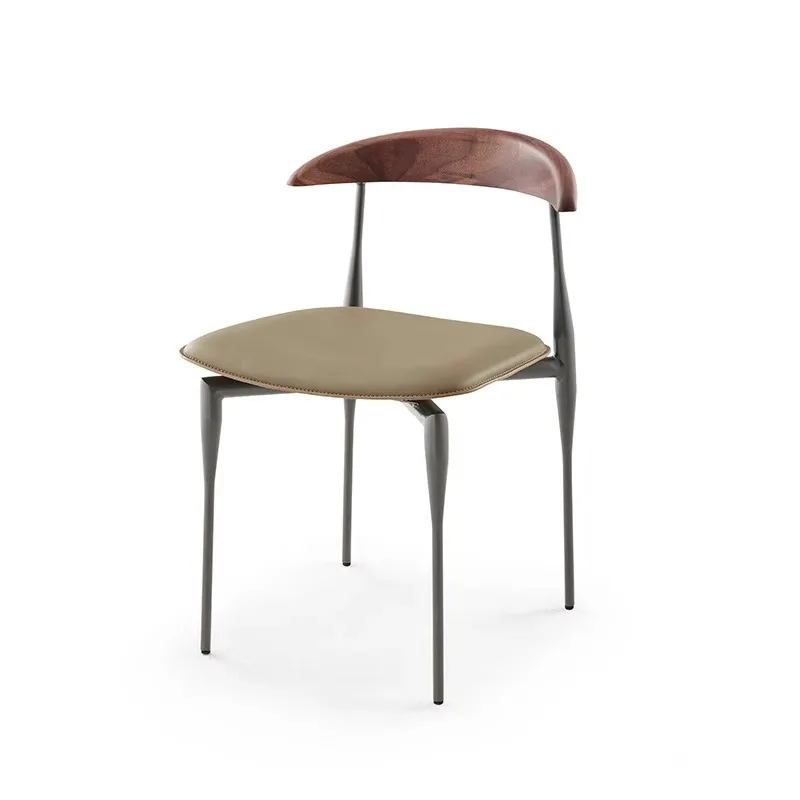 

North American black walnut dining chair, Italian minimalist family back chair