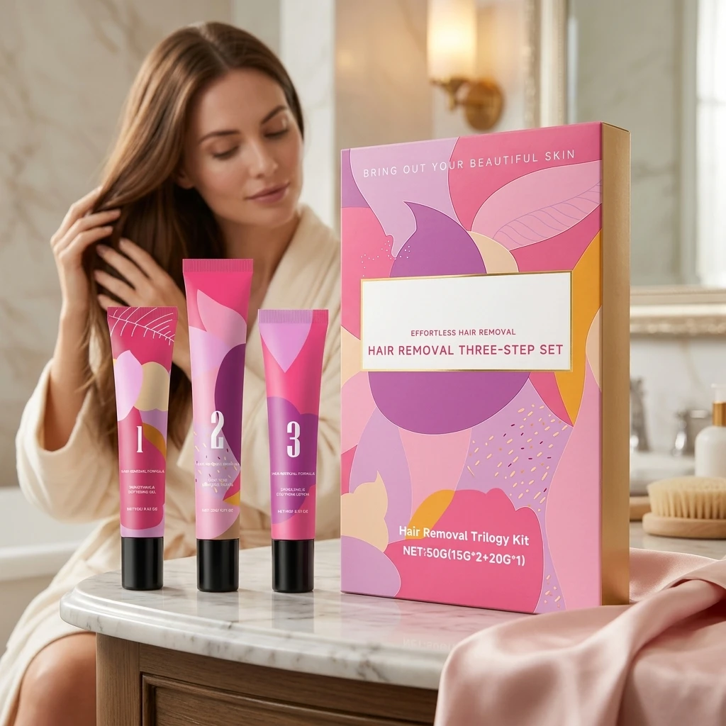 Painless Hair Removal Cream Kit For Face & Body Fast Acting Gentle Formula Soothe Redness Deep Hydrating Repair Depilatory Cream