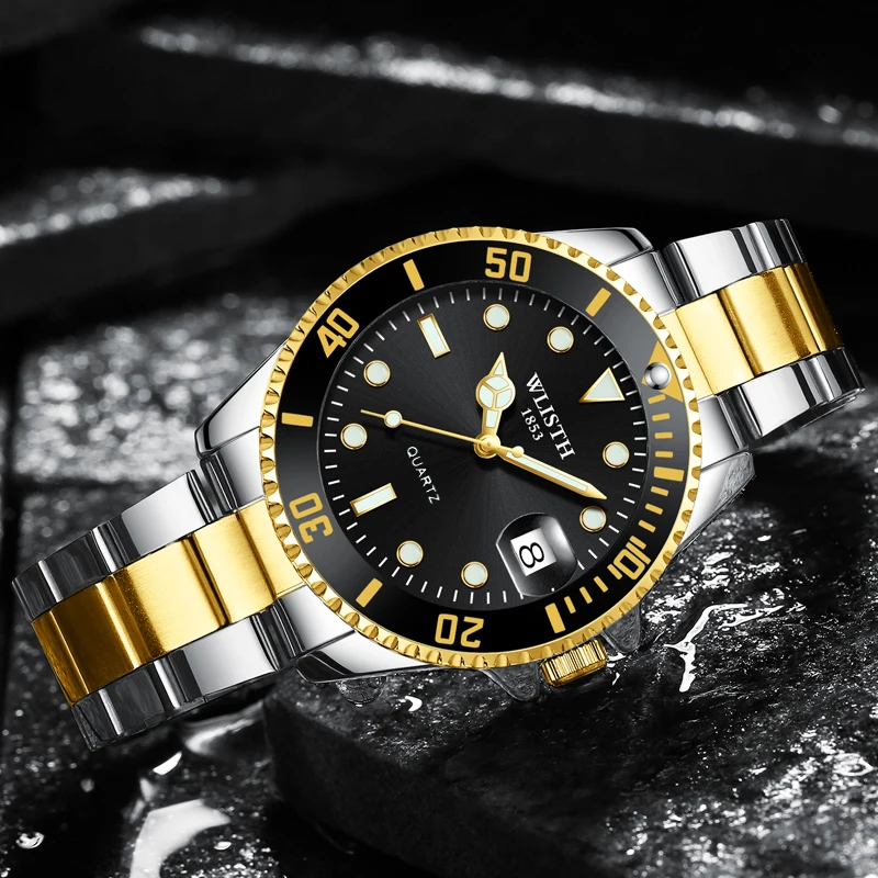 Classic Trendy Water Ghost Watch Fashion Double Calendar Steel Belt Waterproof Men's Watch