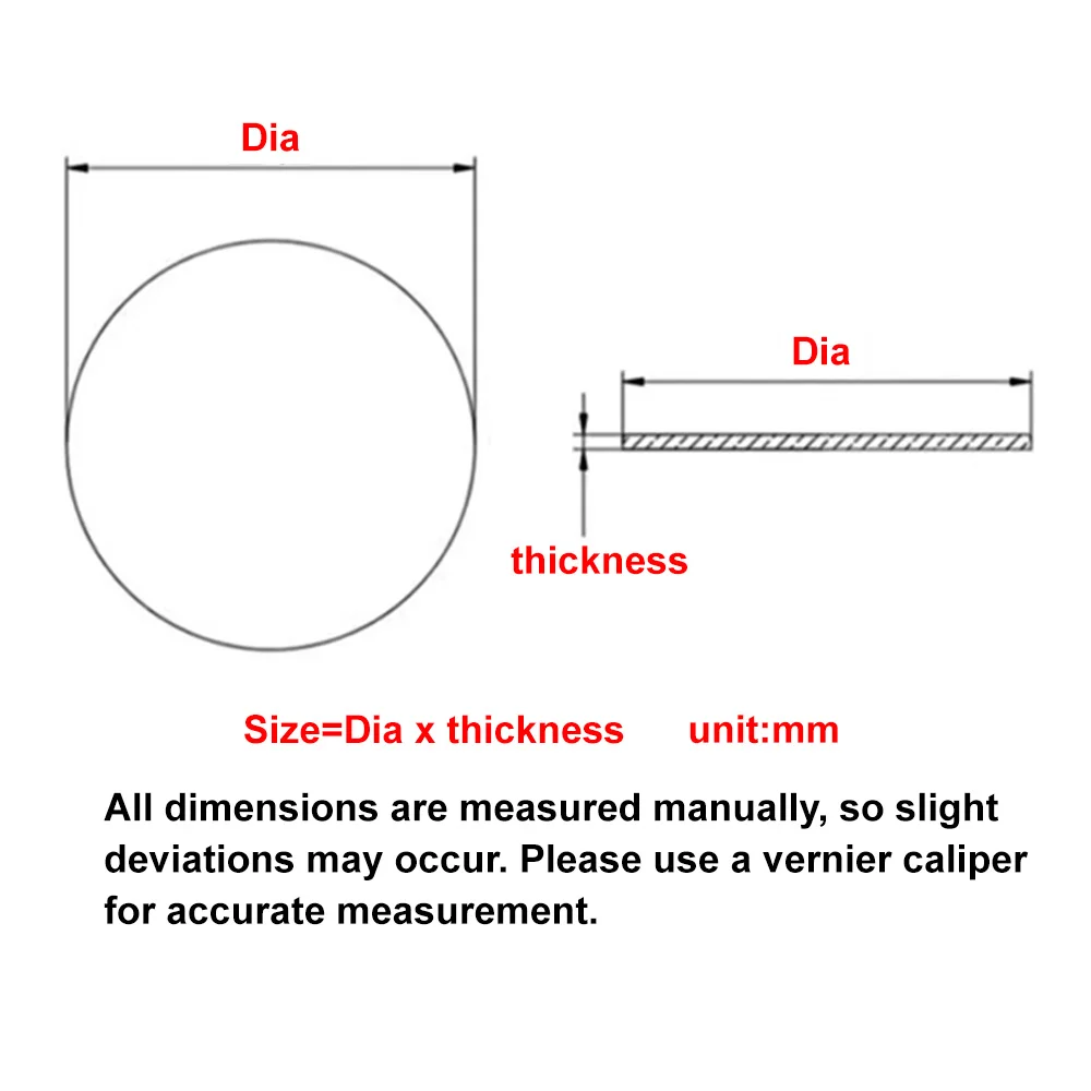 5-50Pcs 304 Stainless Steel Solid Round Flat Disk Shim Pad Diameter 6mm-30mm Thickness 1mm-4mm Metal Adjustment Plate