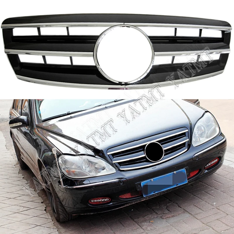 Front Racing Center Grille Facelift Bumper Grill For Mercedes Benz W220 S-Class 2003 2004 2005 2006 S280 S320 S400 S500 S600