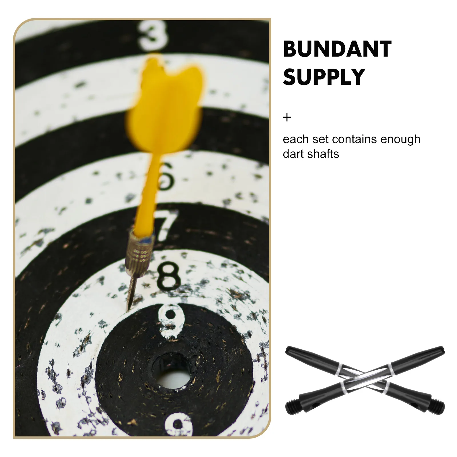 Hastes de dardo ao ar livre, 6 peças, acessórios de eixo rosqueado, desempenho durável, reduz o salto, lançamento consistente, eixo integrado