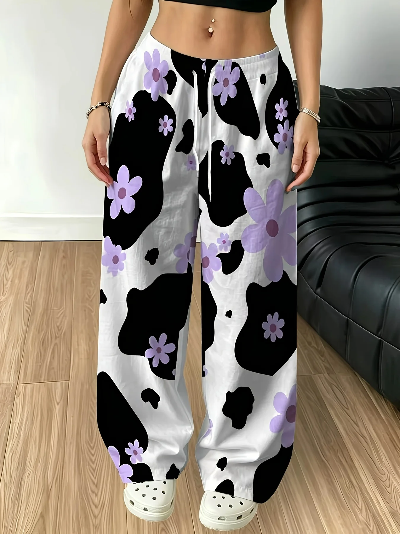 Summer Personalized Fashionable Rainbow Pants Trendy Fashion Striped Jersey Women Sports Pants Unisex Streetwear Sports Pants